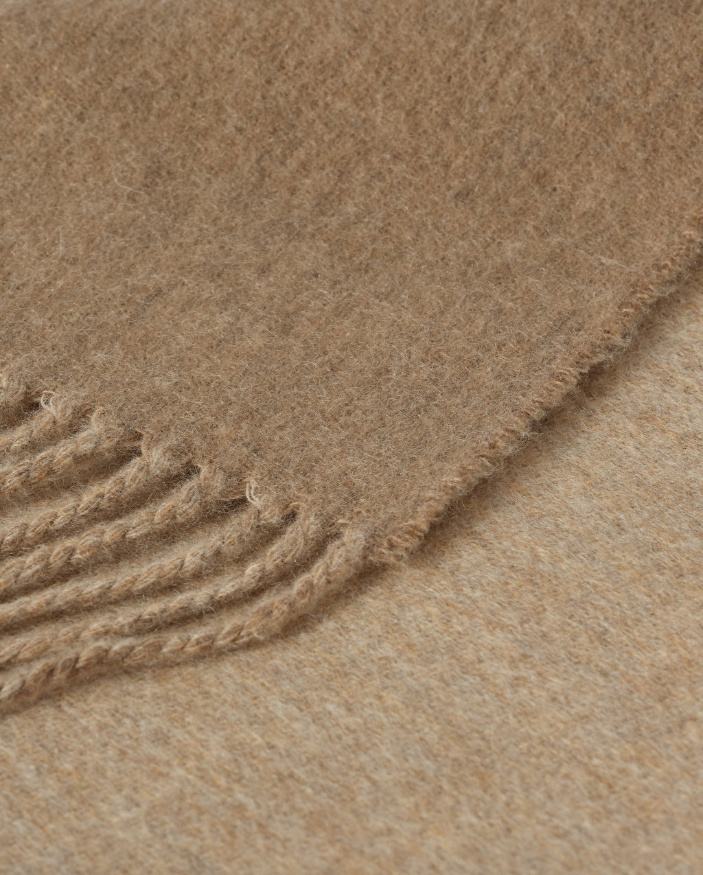 Reversible Brown & Natural Cashmere Bed Throw
