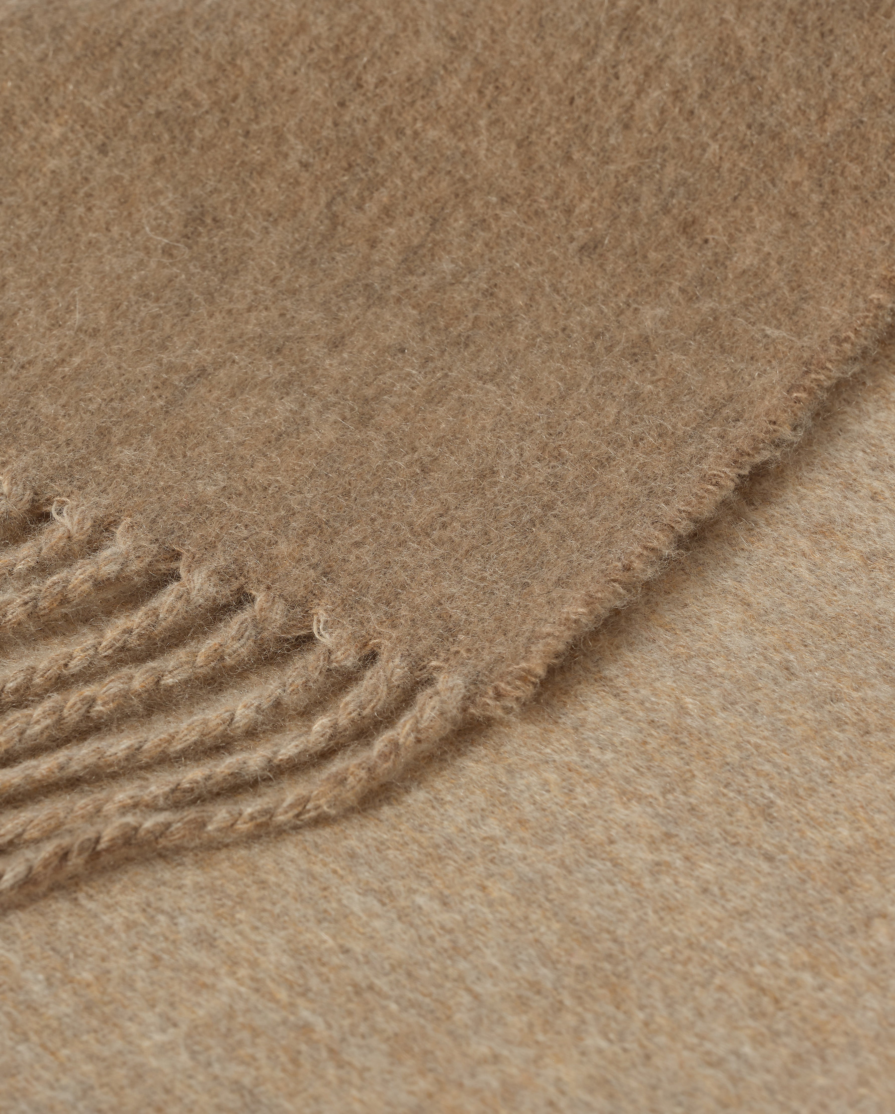 Reversible Brown & Natural Cashmere Bed Throw