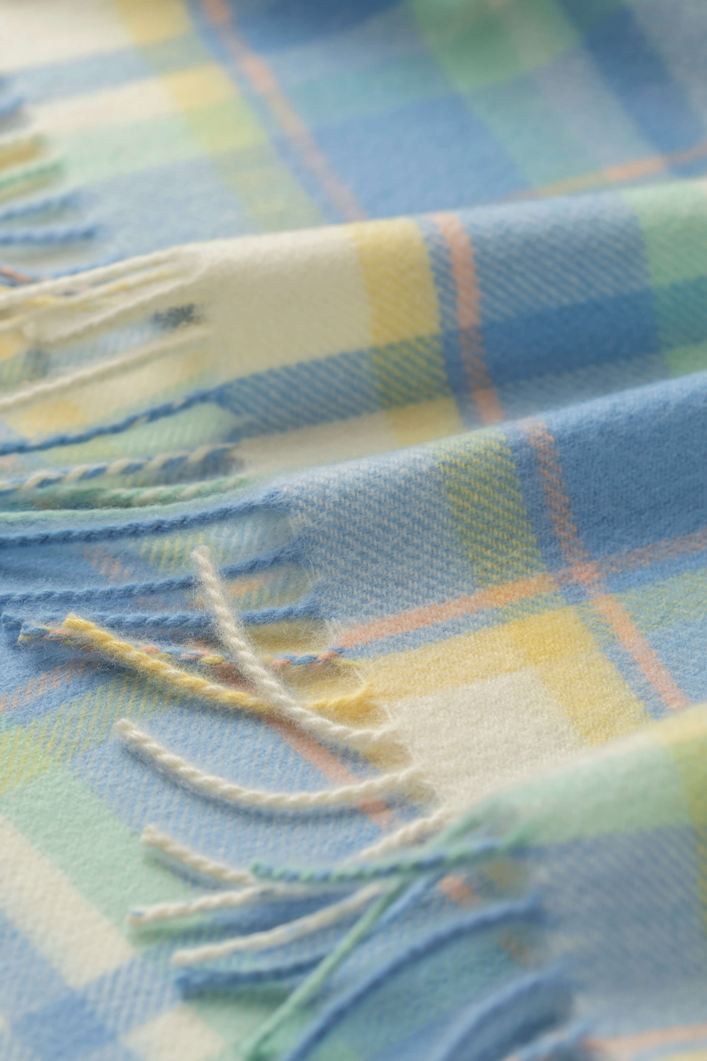 Cashmere Baby Blanket in Blue Check