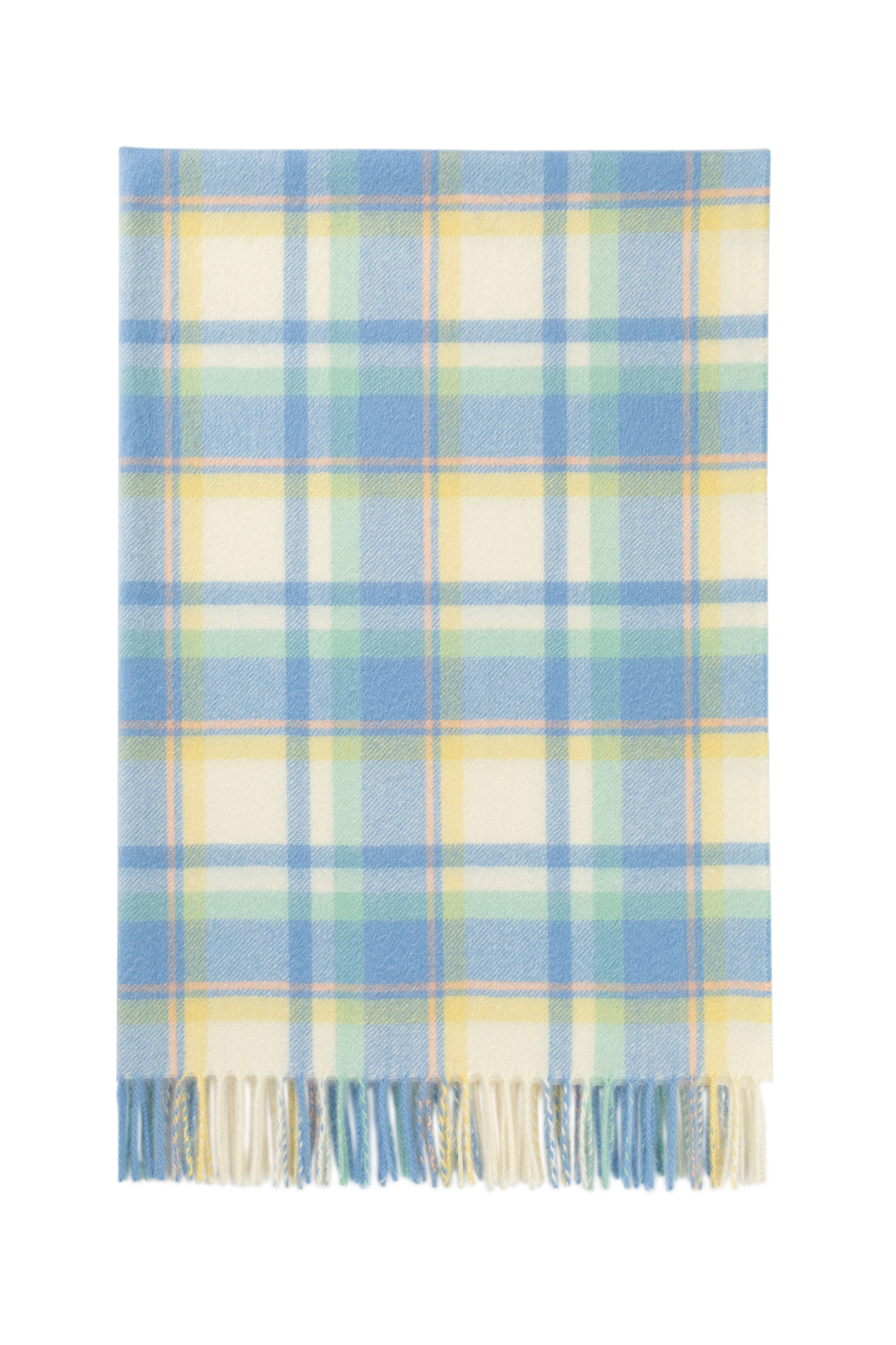 Cashmere Baby Blanket in Blue Check