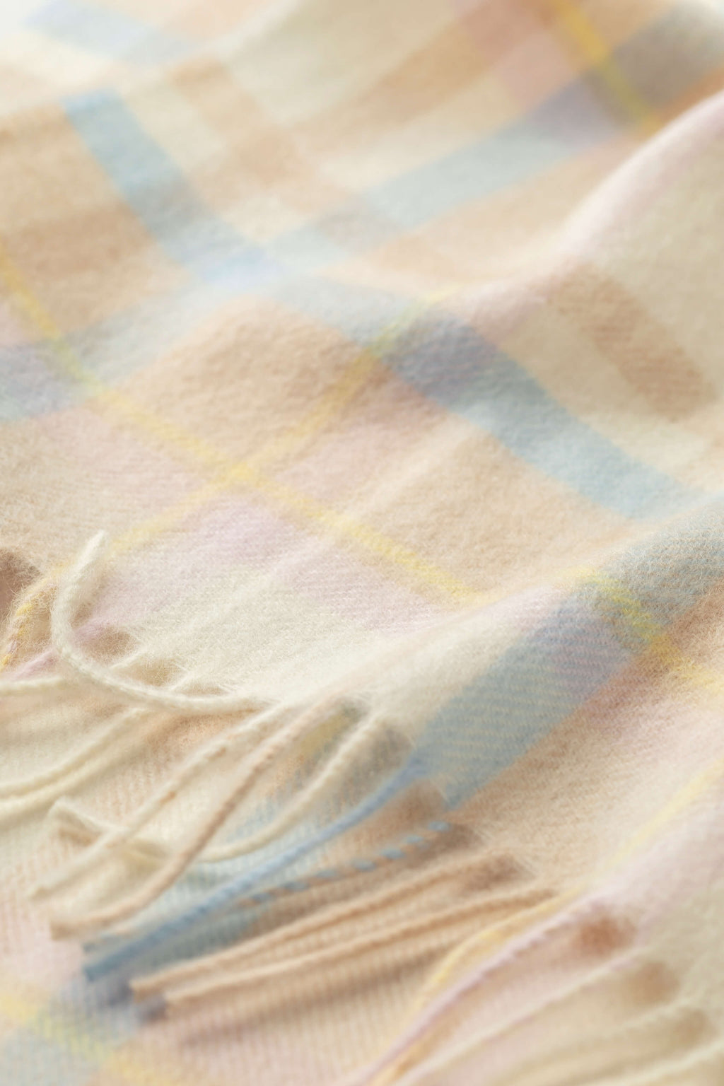 Cashmere Baby Blanket in Natural Check