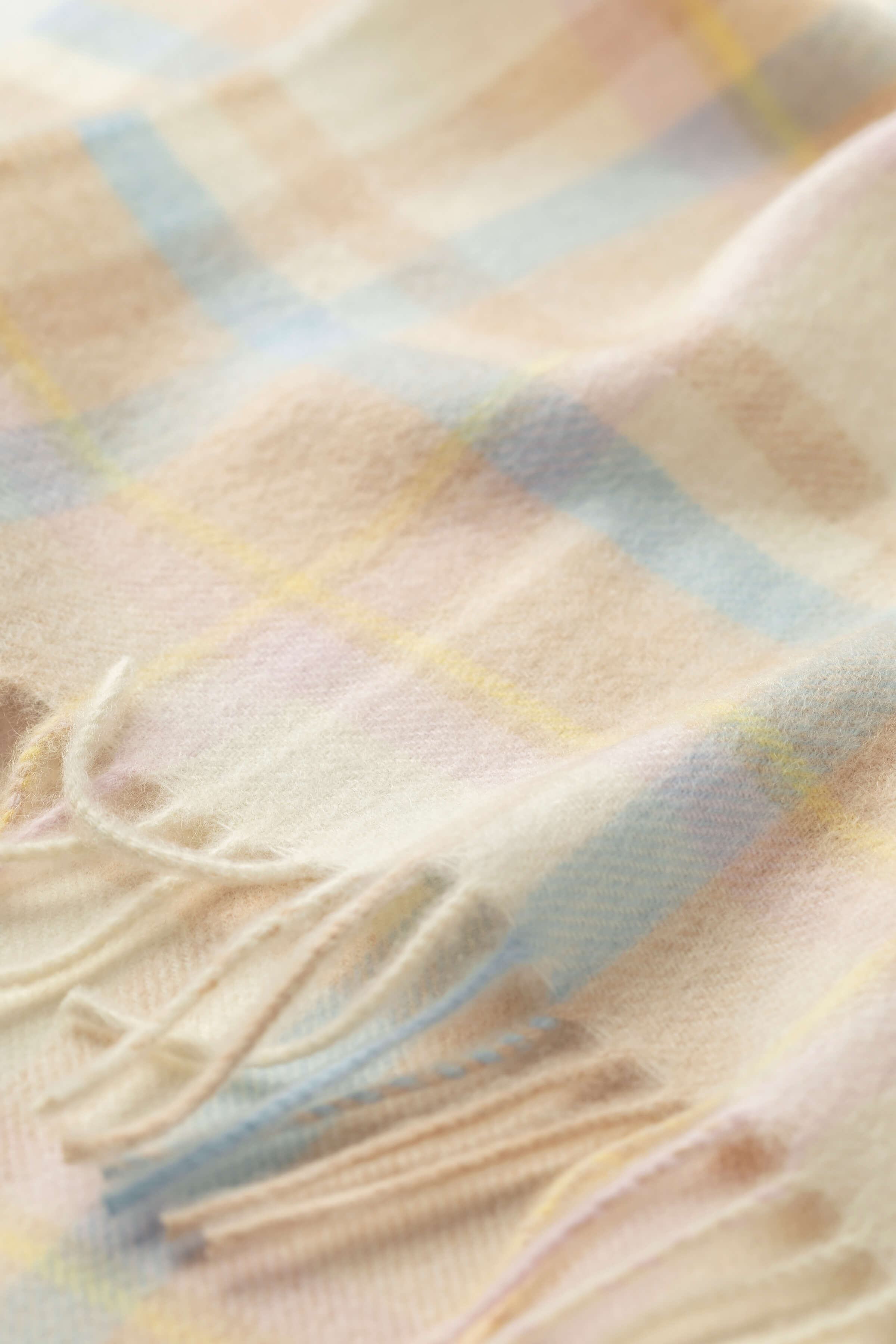 Cashmere Baby Blanket in Natural Check