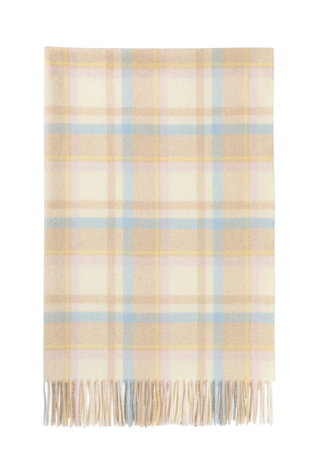 Cashmere Baby Blanket in Natural Check