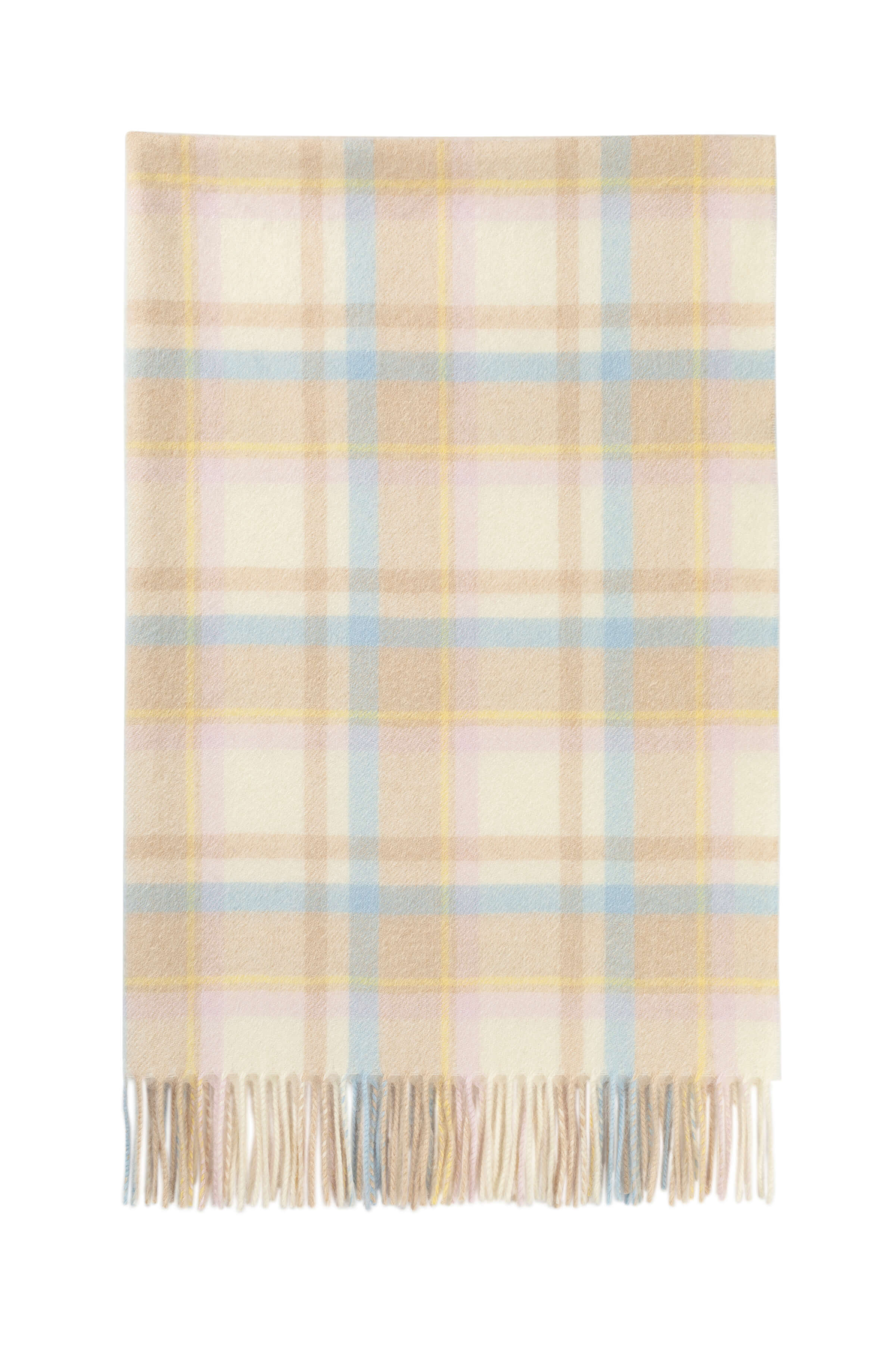 Cashmere Baby Blanket in Natural Check