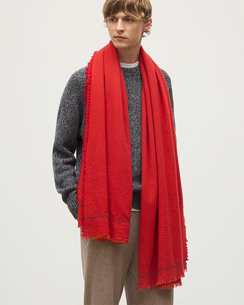 Usan Red Cashmere Scarf