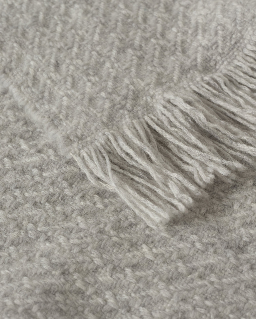Yarrow Light Grey Cashmere Throw
