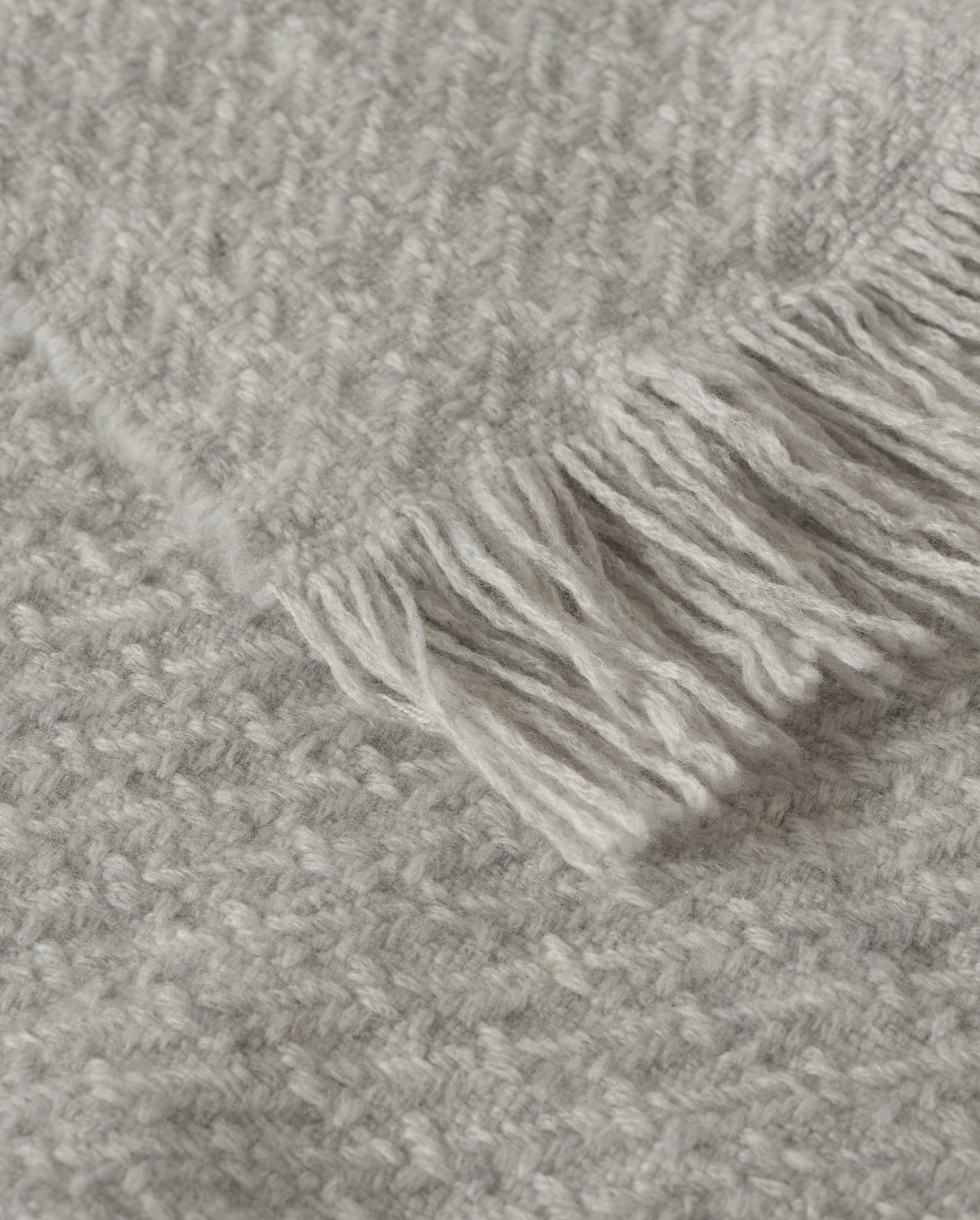 Yarrow Light Grey Cashmere Throw