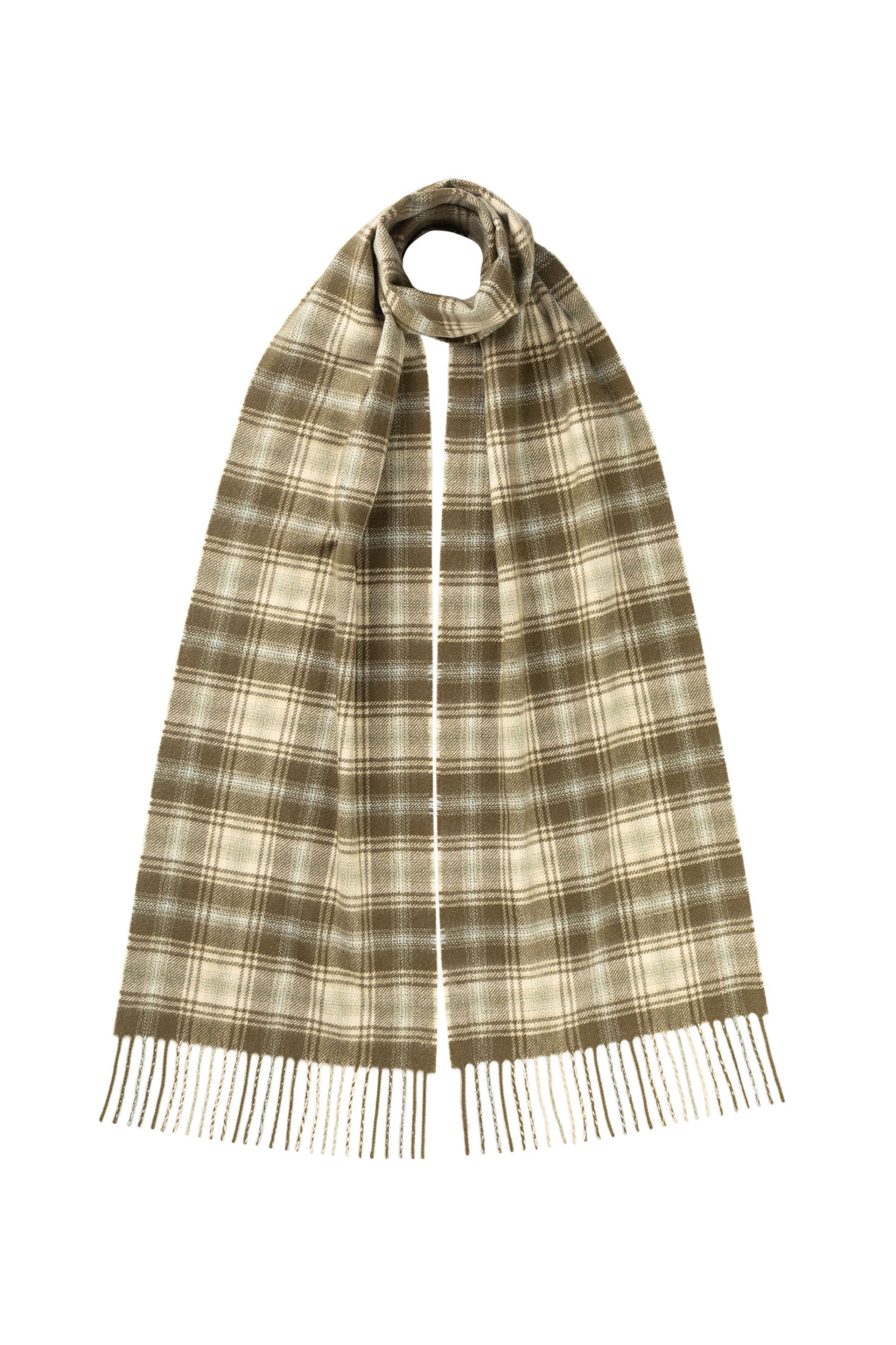 Tweed Olive Green Cashmere Scarf