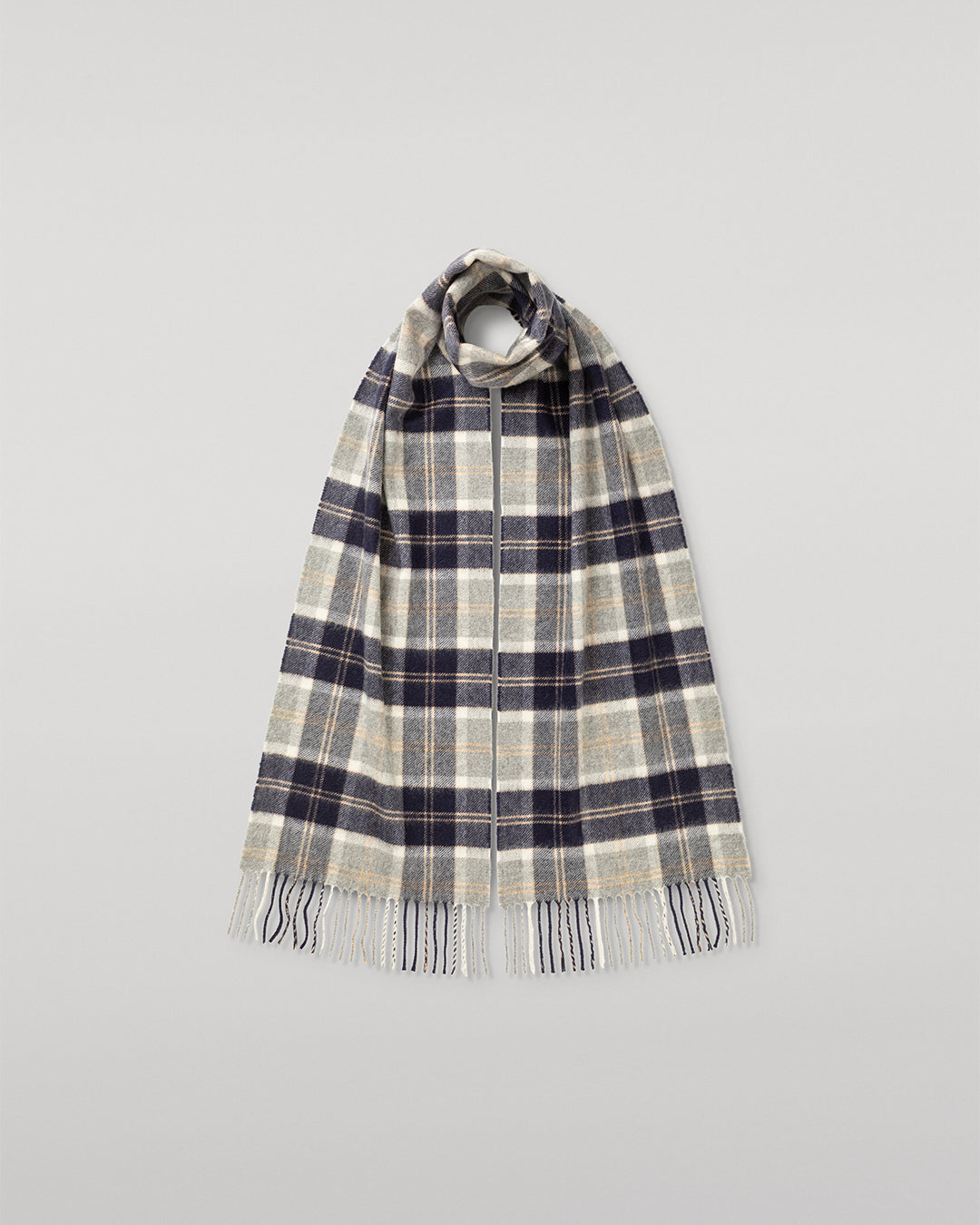 Silver Bannockbane Tartan Cashmere Scarf