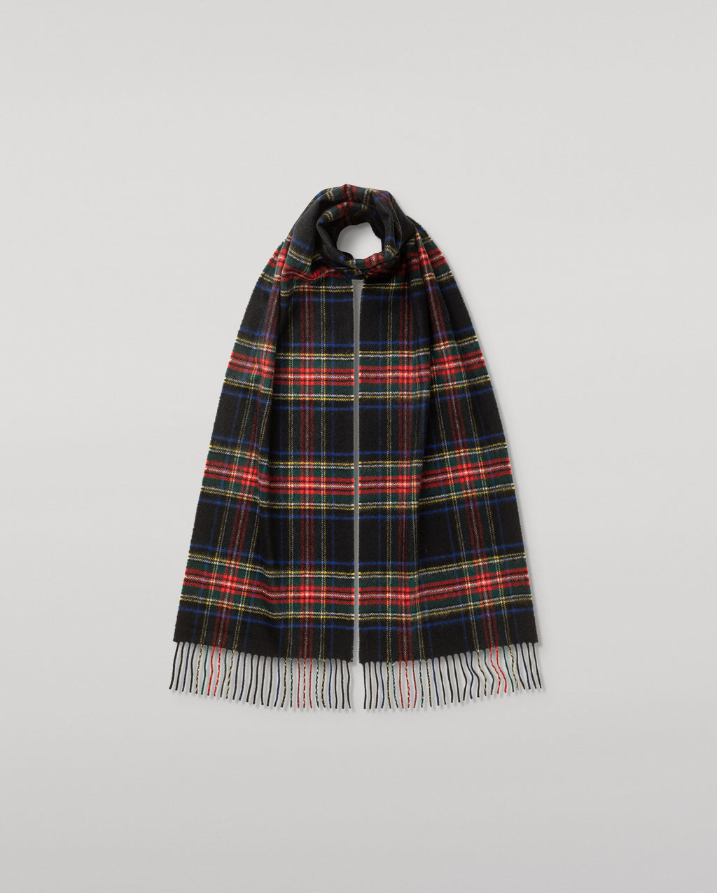 Black Stewart Tartan Cashmere Scarf
