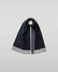 Reversible Navy Tartan Cashmere Scarf
