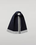 Contrast Navy & Grey Cashmere Scarf