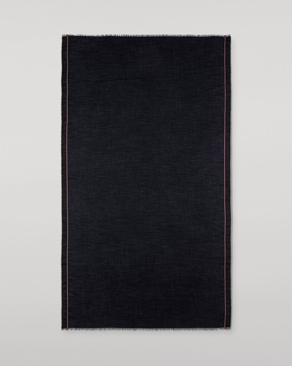 Ives Chevron Border Navy Cashmere Scarf