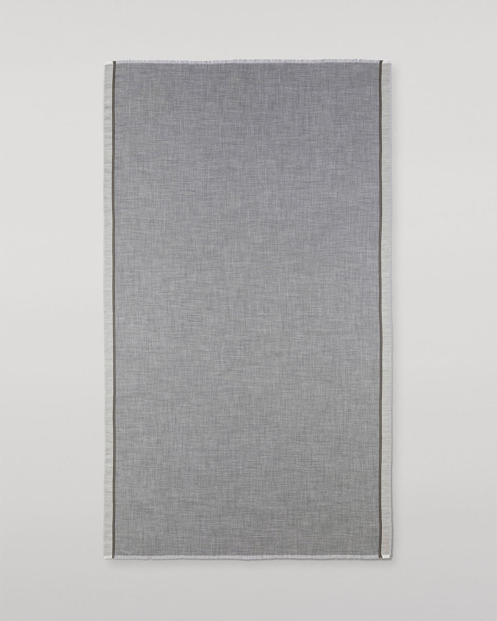 Ives Chevron Border Grey Cashmere Scarf