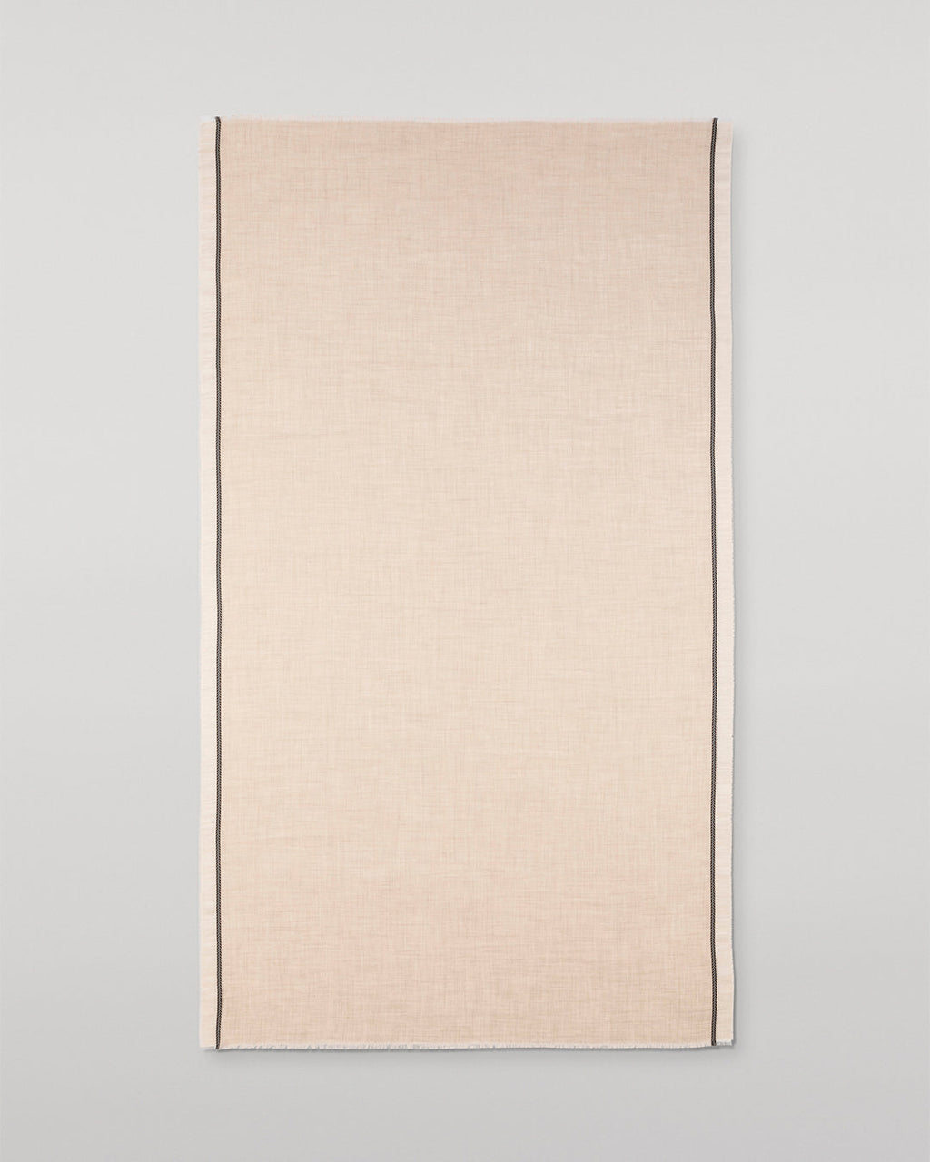 Ives Chevron Border Natural Cashmere Scarf