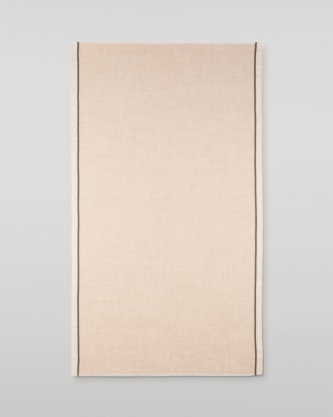 Ives Chevron Border Natural Cashmere Scarf