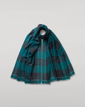 Carnbee Large Gingham Green Cashmere Scarf