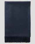 Plain Cashmere Throw in Heather Navy