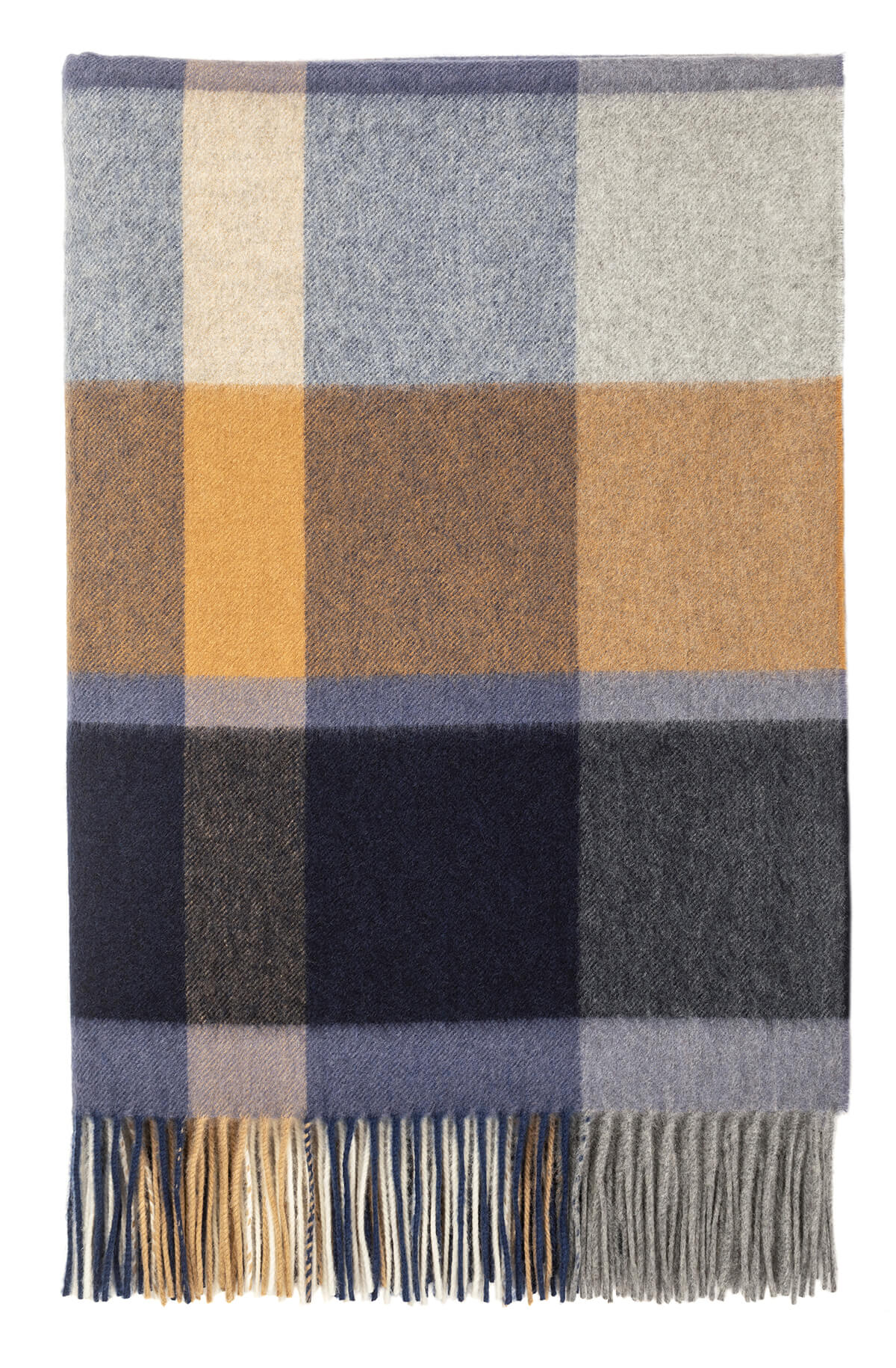 Plain Cashmere Throw in House Check