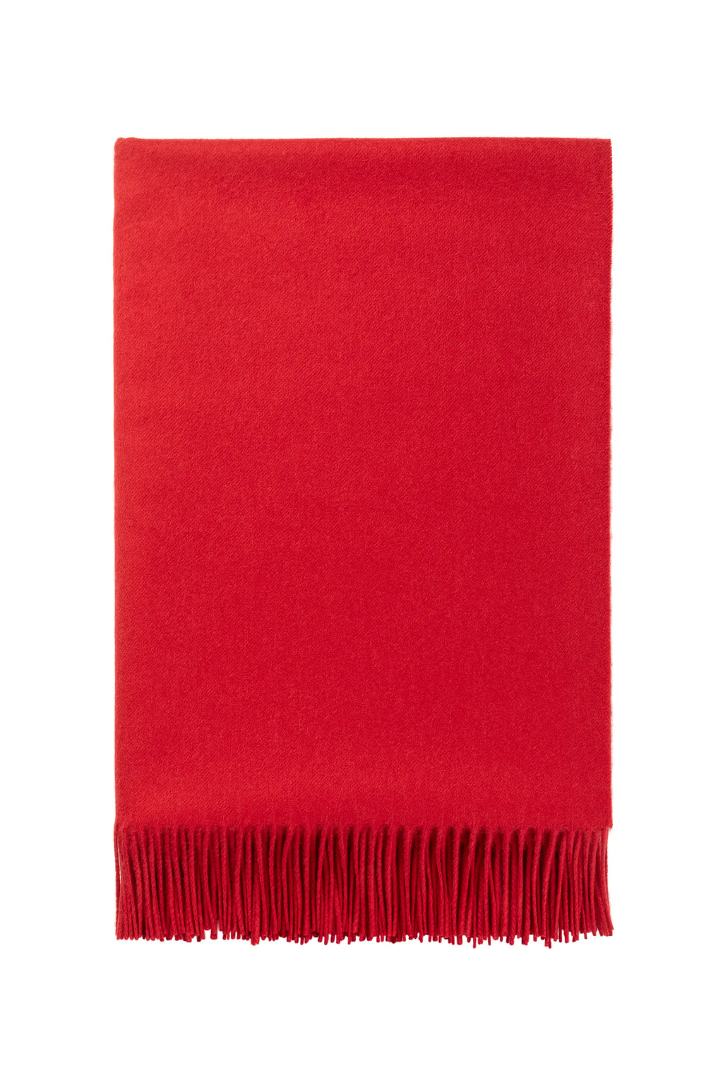 Plain Cashmere Throw in Classic Red