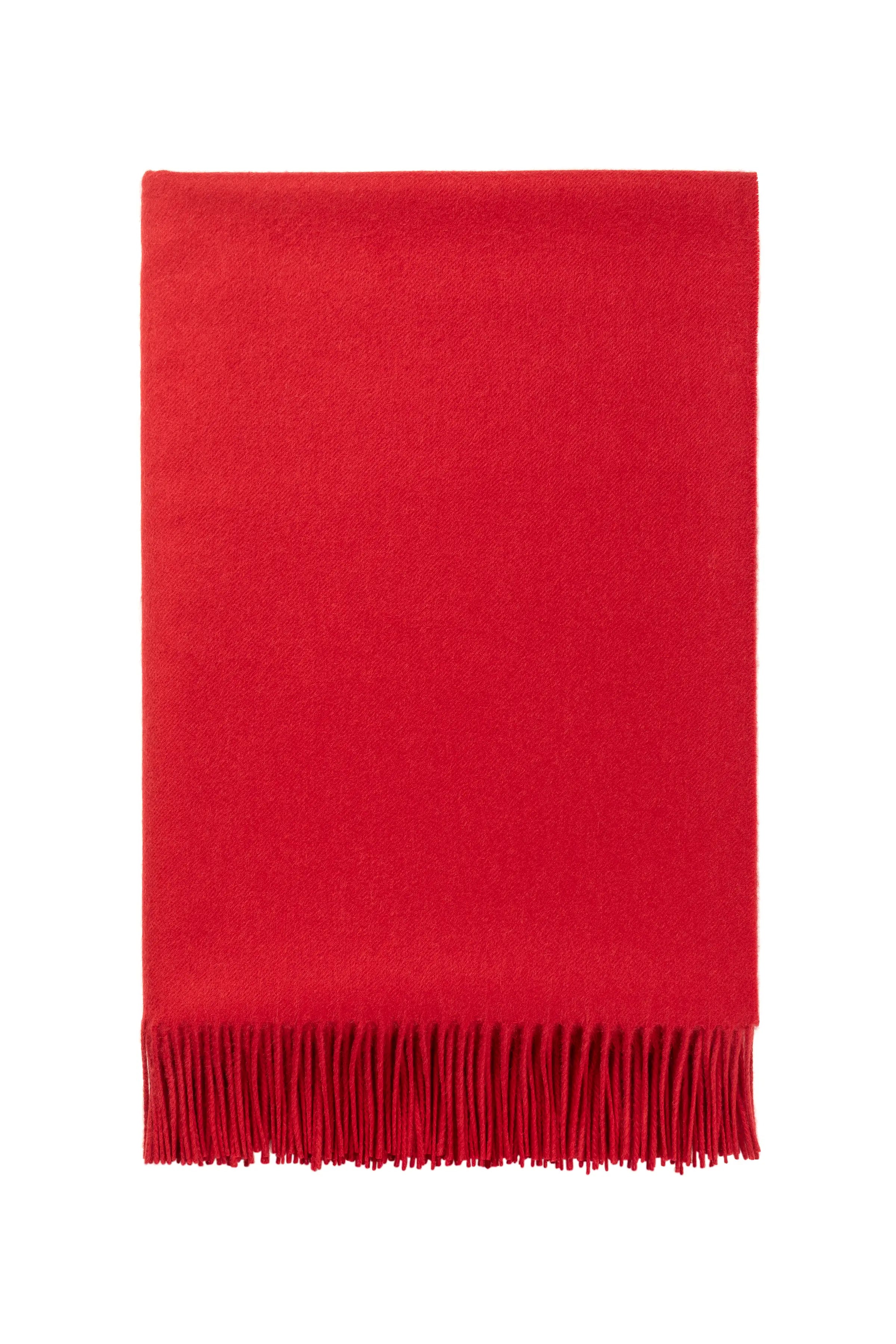 Plain Cashmere Throw in Classic Red