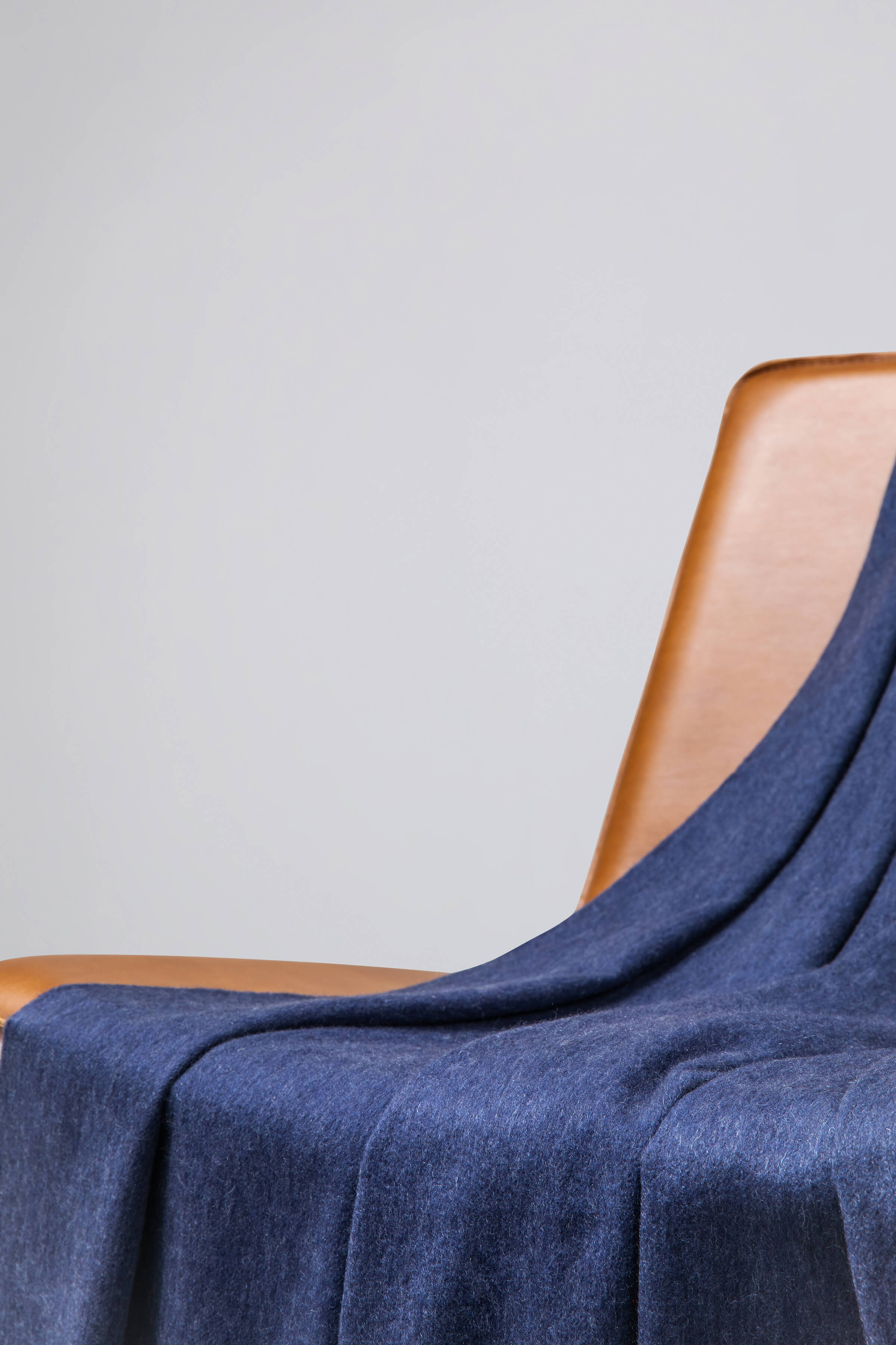Plain Cashmere Throw in Dark Denim
