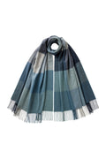 Block Check Blue Cashmere Stole