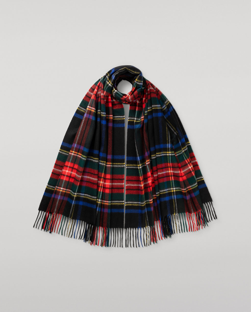 Black Stewart Tartan Cashmere Stole