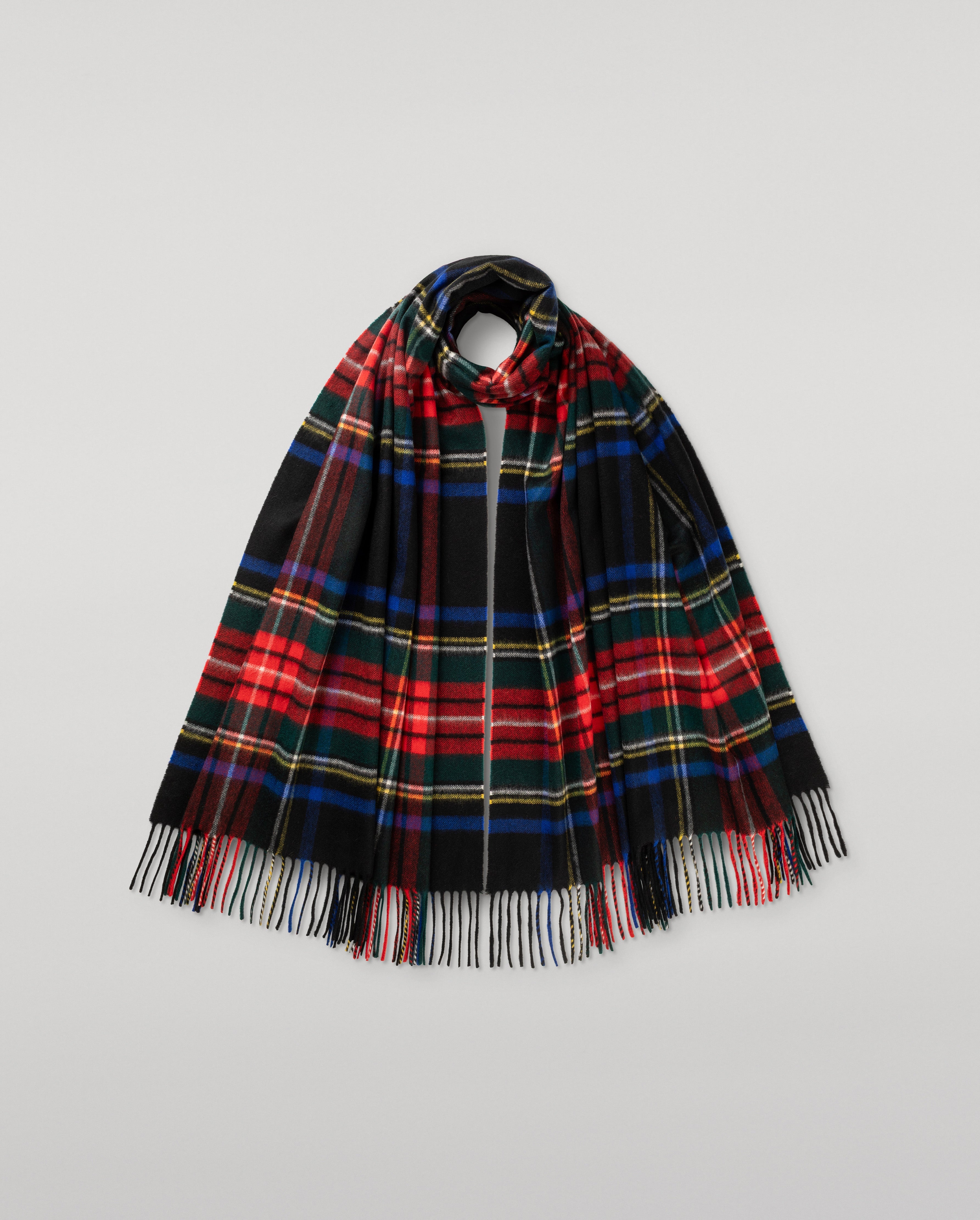 Black Stewart Tartan Cashmere Stole