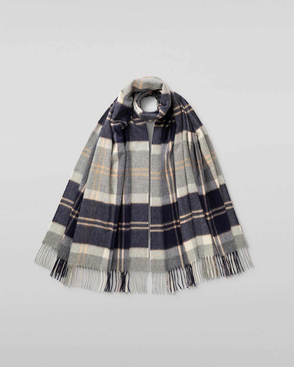 Silver Bannockbane Tartan Cashmere Stole