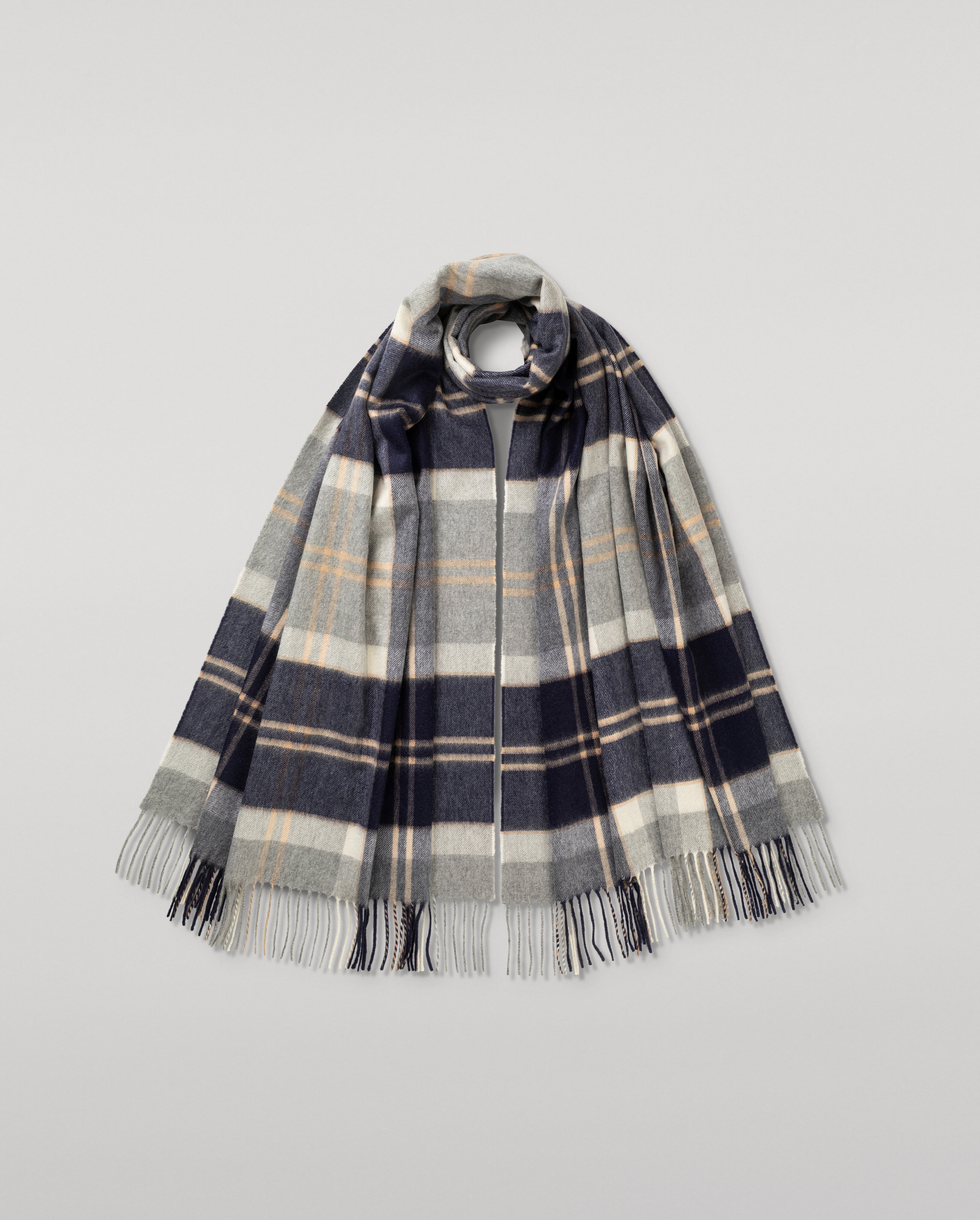 Silver Bannockbane Tartan Cashmere Stole