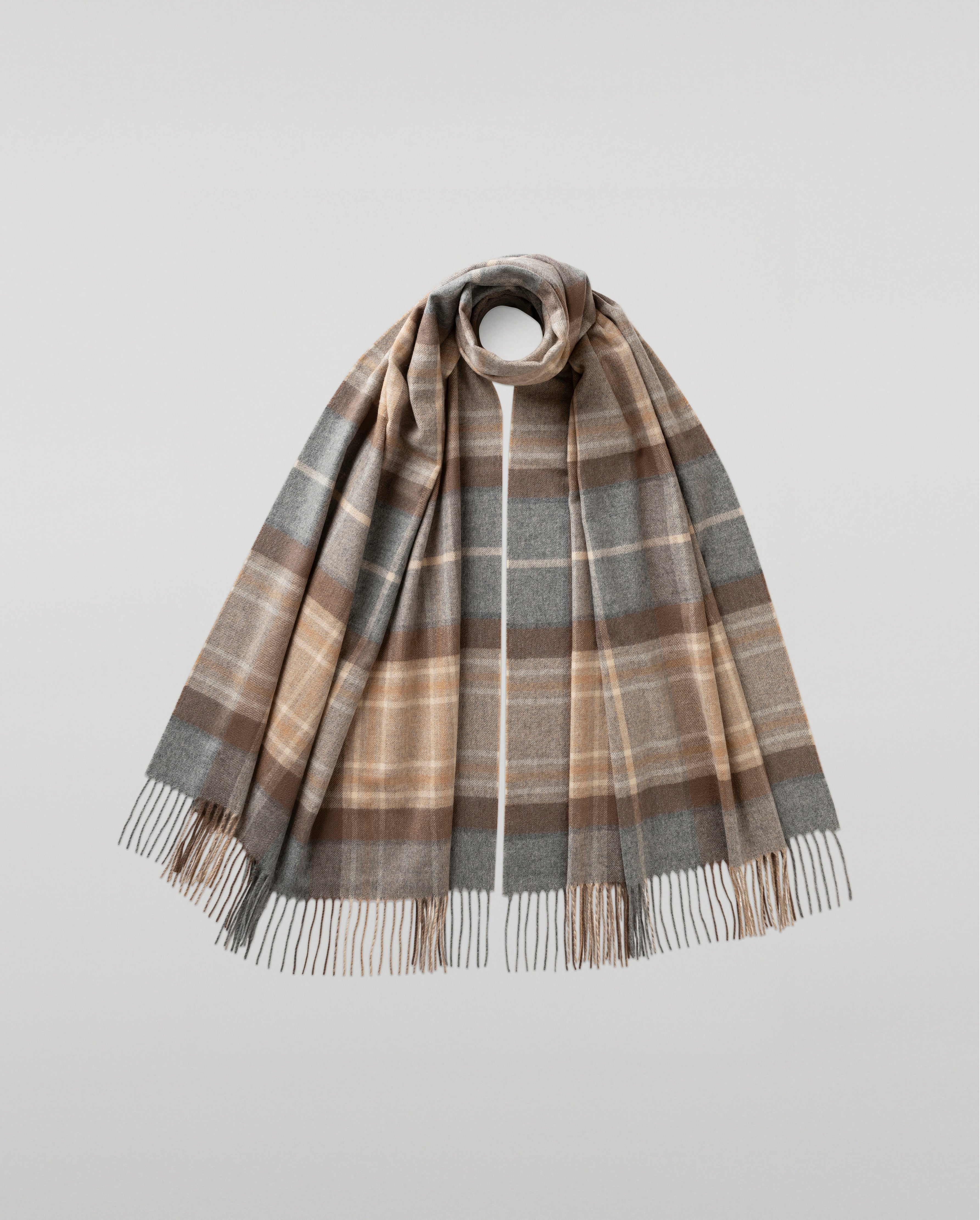 Natural MacKellar Tartan Cashmere Stole