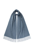 Blue Wide Cashmere Scarf