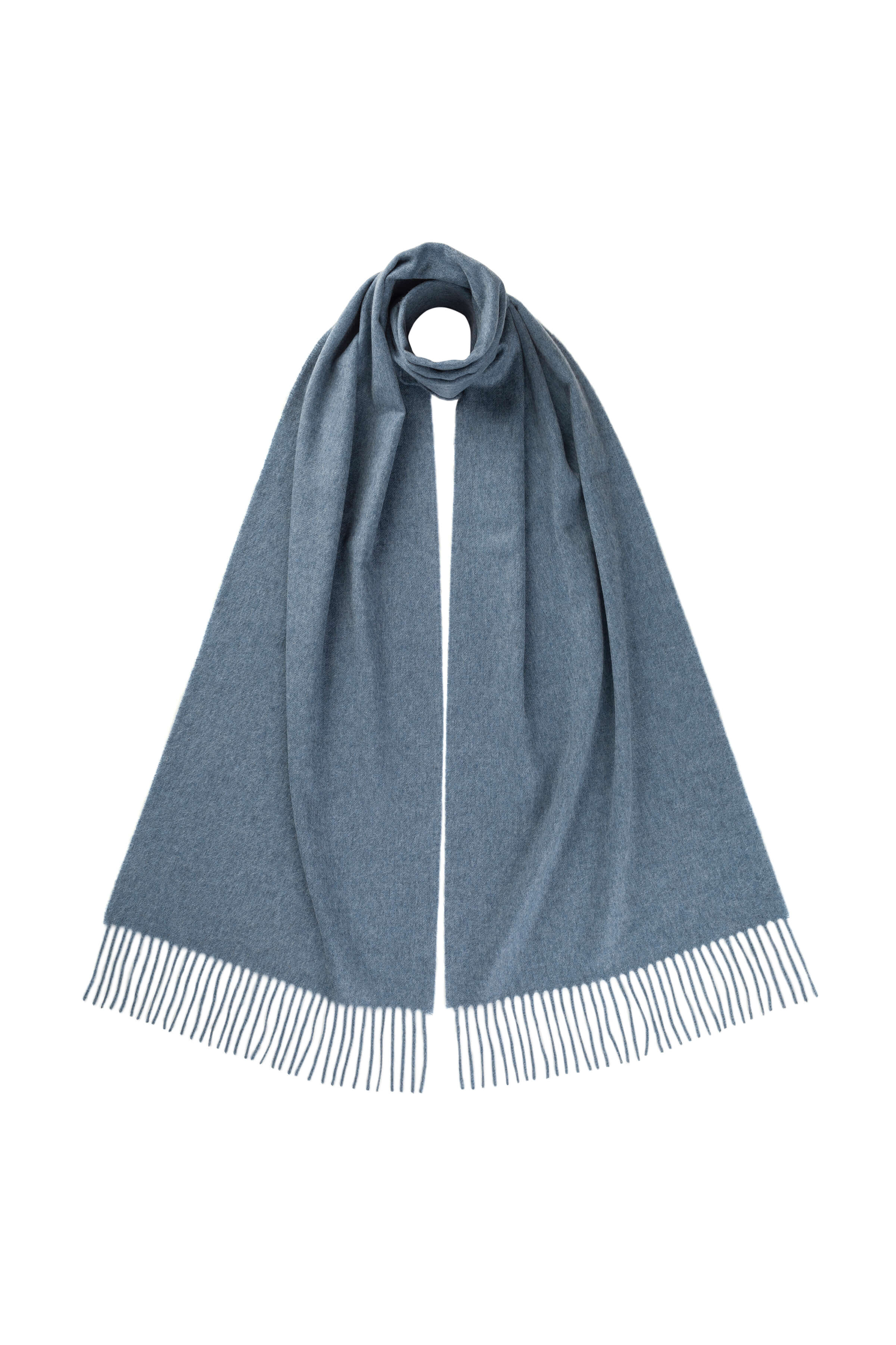 Blue Wide Cashmere Scarf