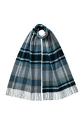 Deco Block Check Blue Cashmere Scarf