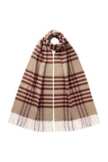 Grid Check Natural Cashmere Scarf