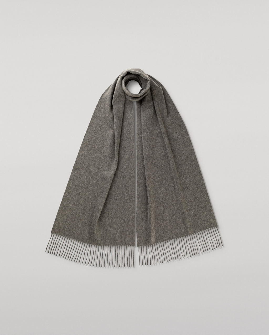 Wide Mid Grey Cashmere Scarf