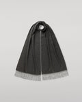 Wide Charcoal Cashmere Scarf