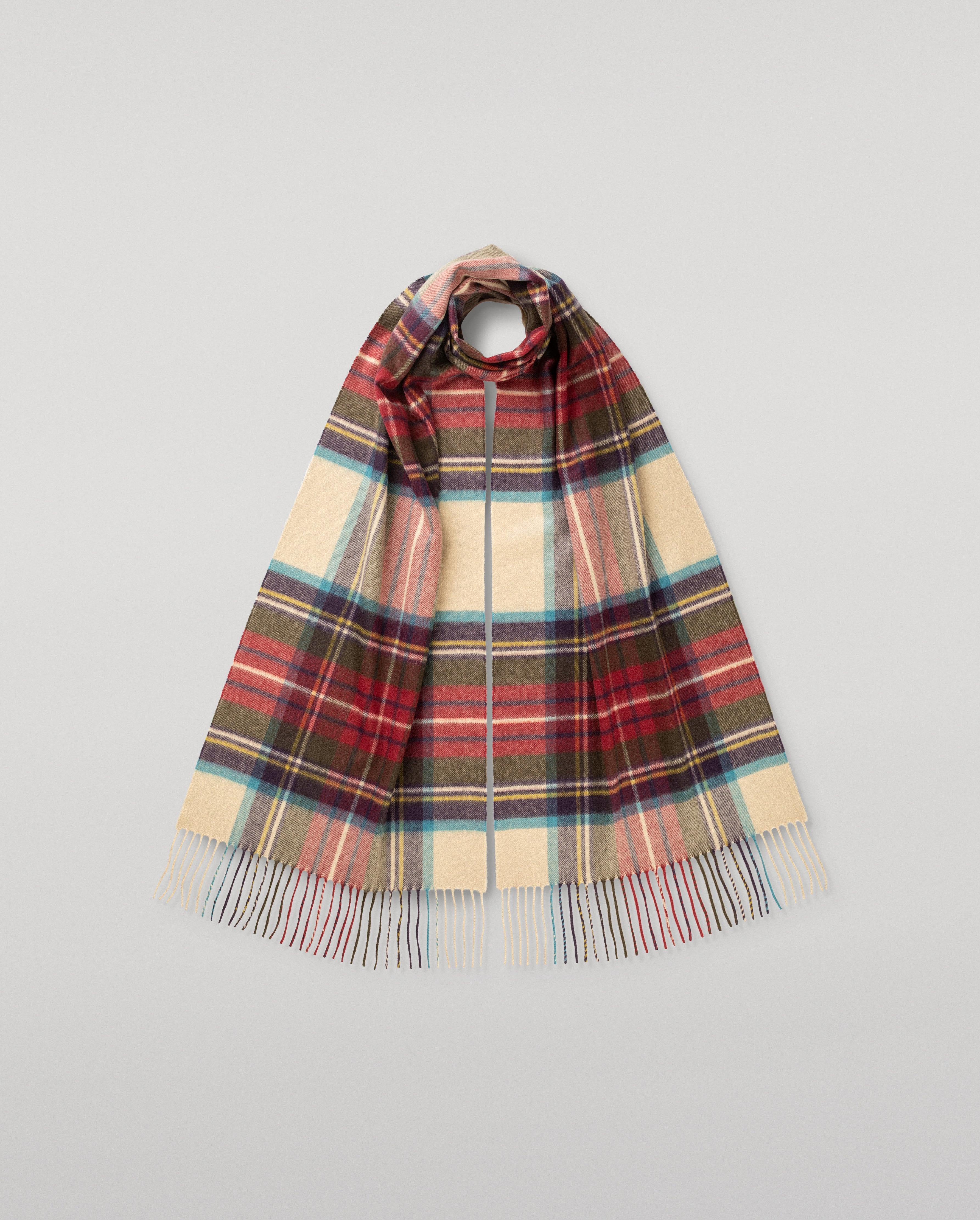 Wide Hessian Dress Stewart Tartan Cashmere Scarf