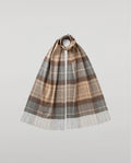 Wide Natural MacKellar Tartan Cashmere Scarf