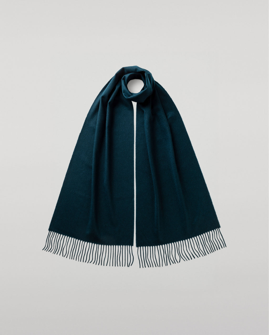 Wide Bottle Green Cashmere Scarf