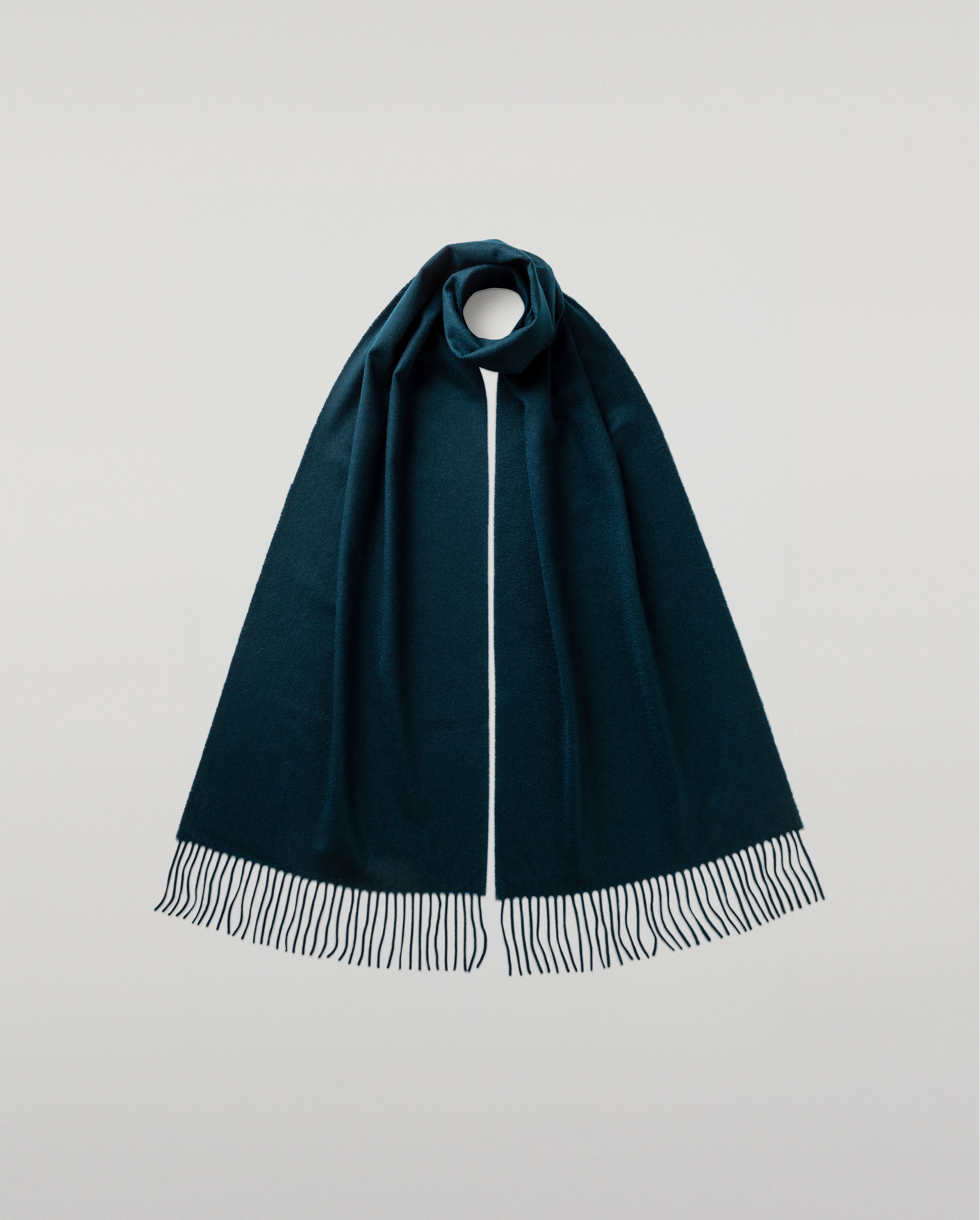Wide Bottle Green Cashmere Scarf