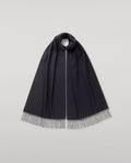 Wide Dark Navy Cashmere Scarf