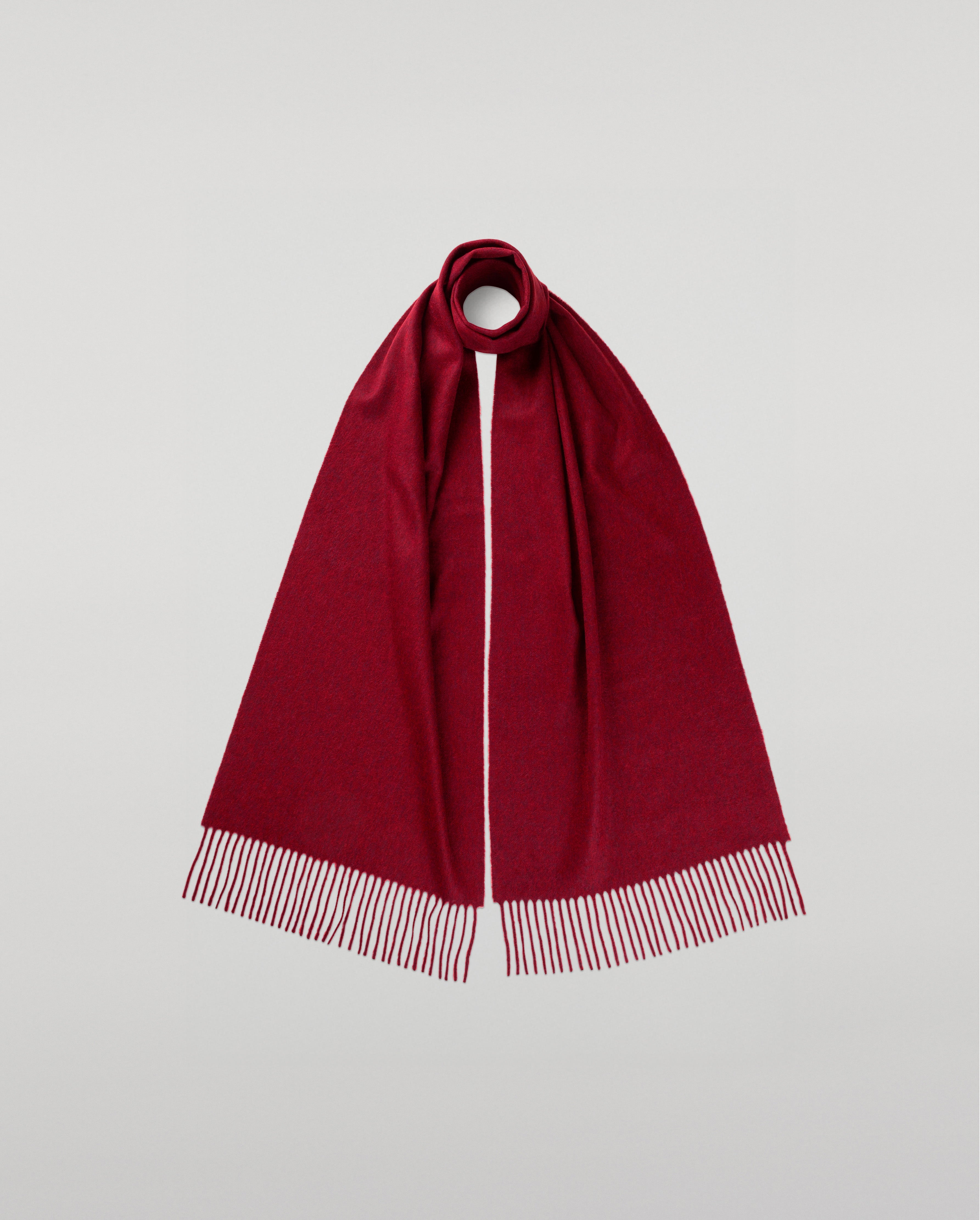 Dark Red Wide Cashmere Scarf