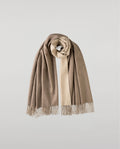 Contrast Reversible Natural Cashmere Stole