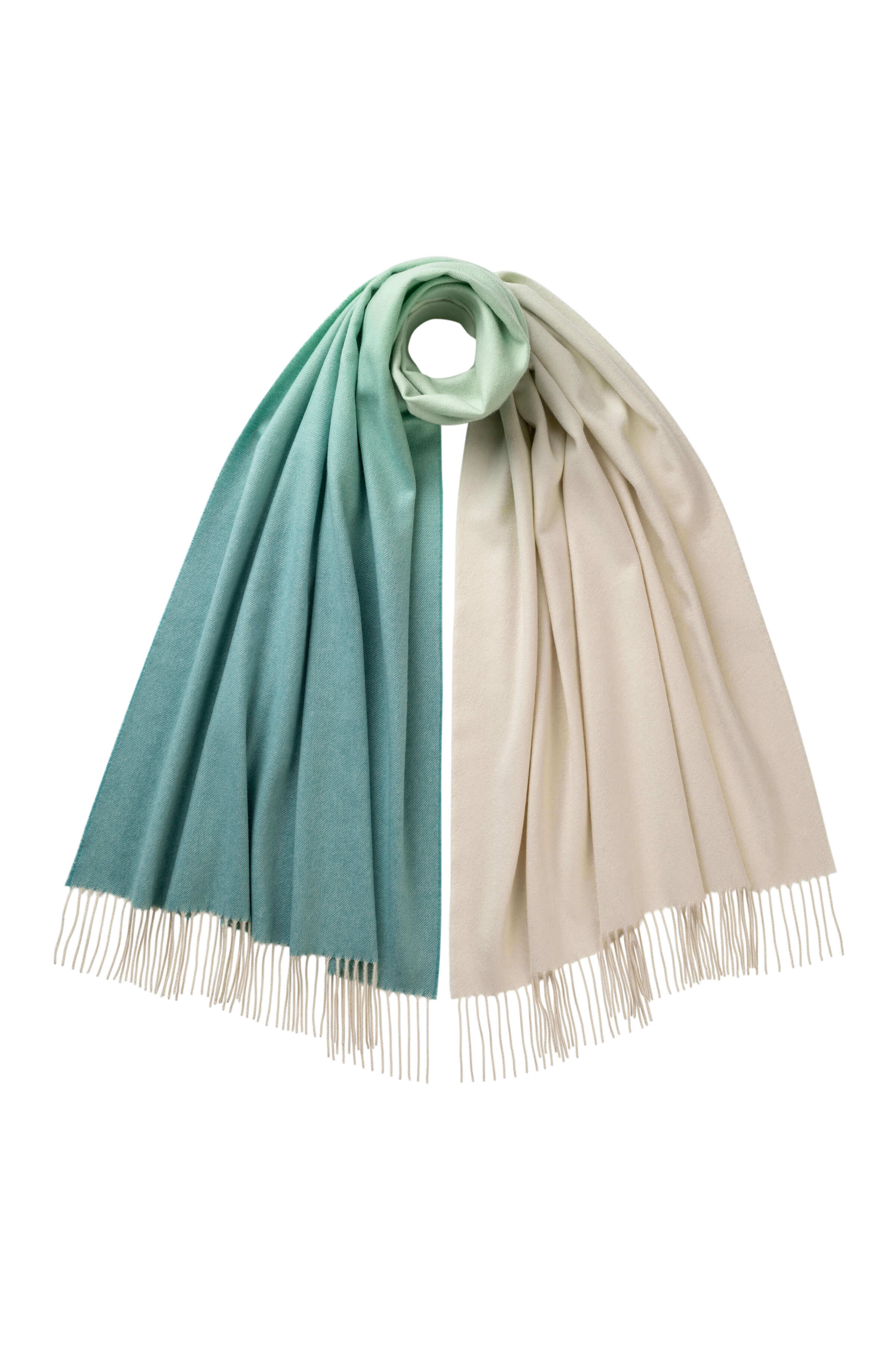 Ombré Green Cashmere Stole