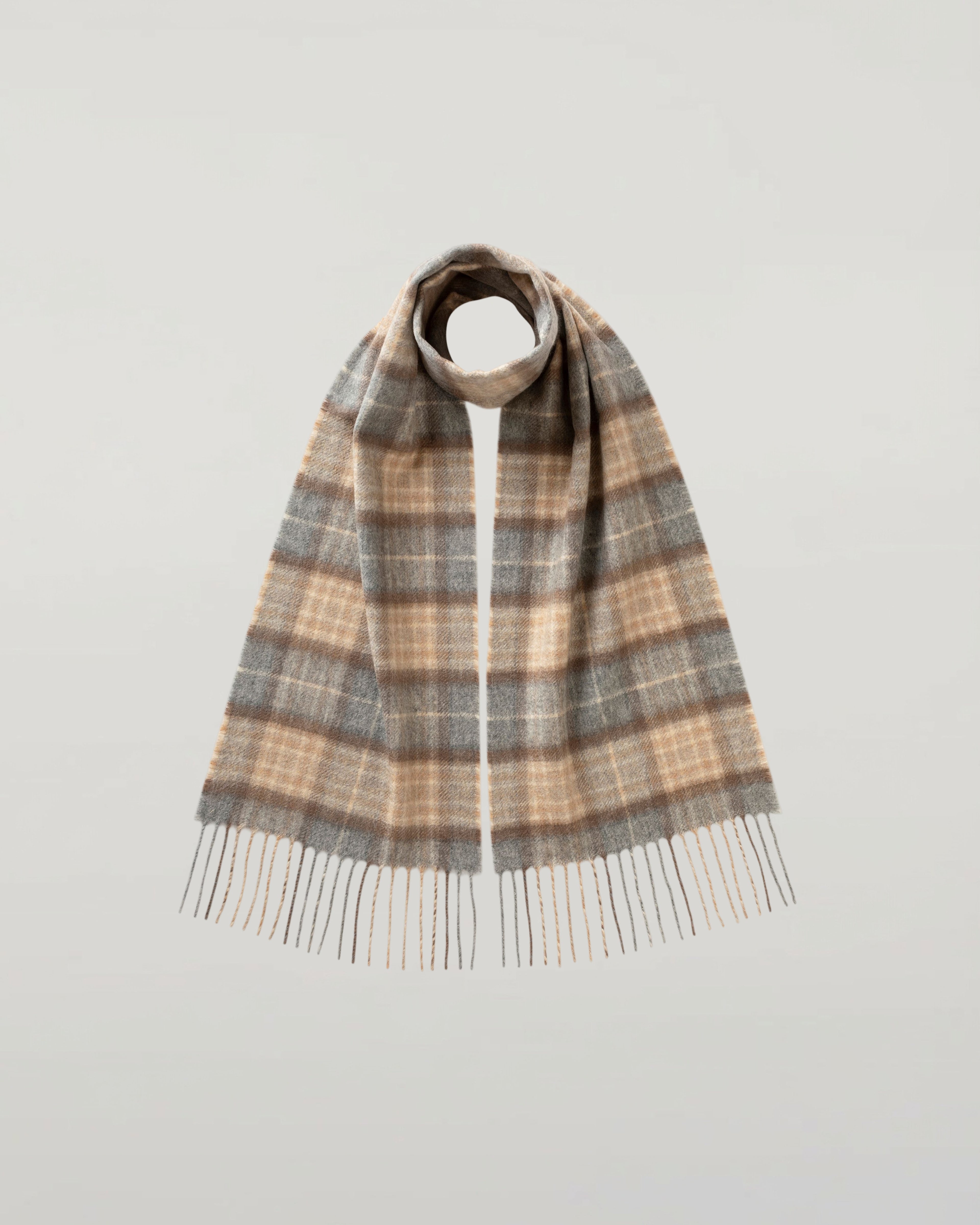 Children's Natural MacKellar Tartan Cashmere Scarf