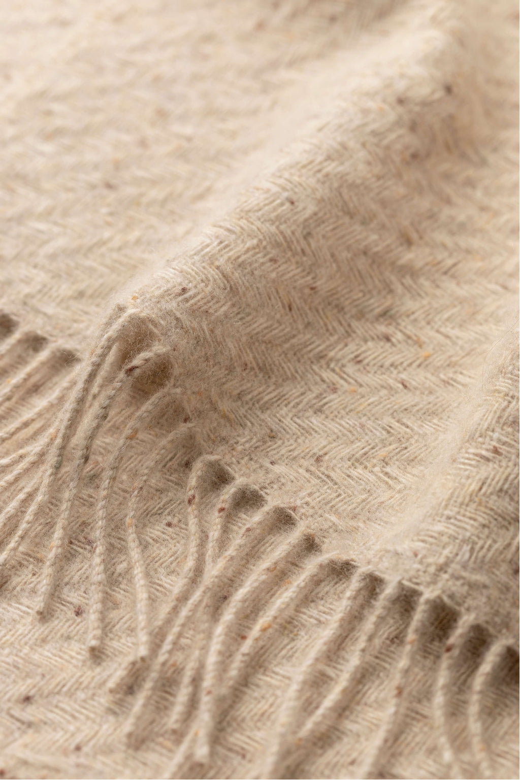 Lofty Twill Cream Cashmere Scarf
