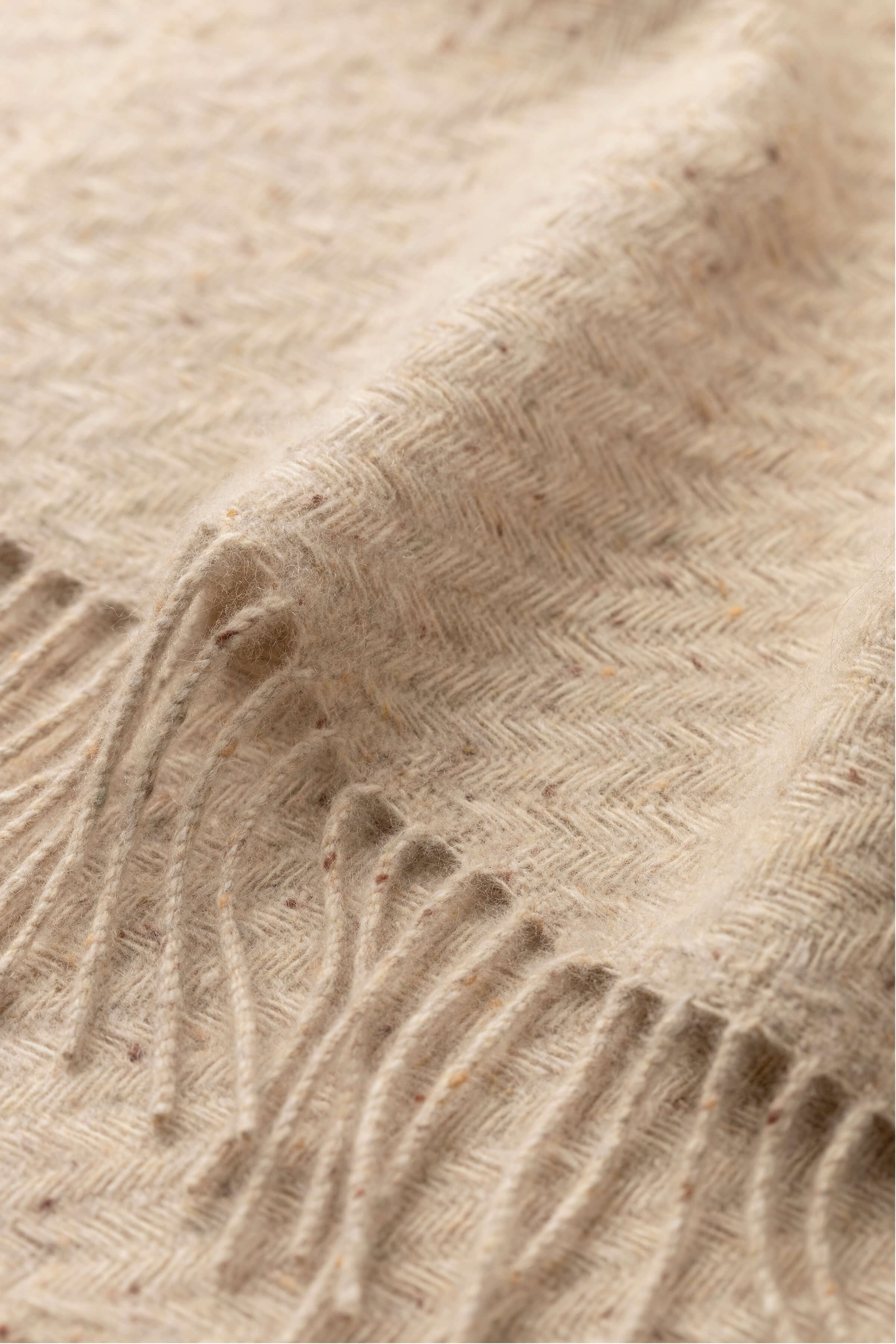 Lofty Twill Cream Cashmere Scarf