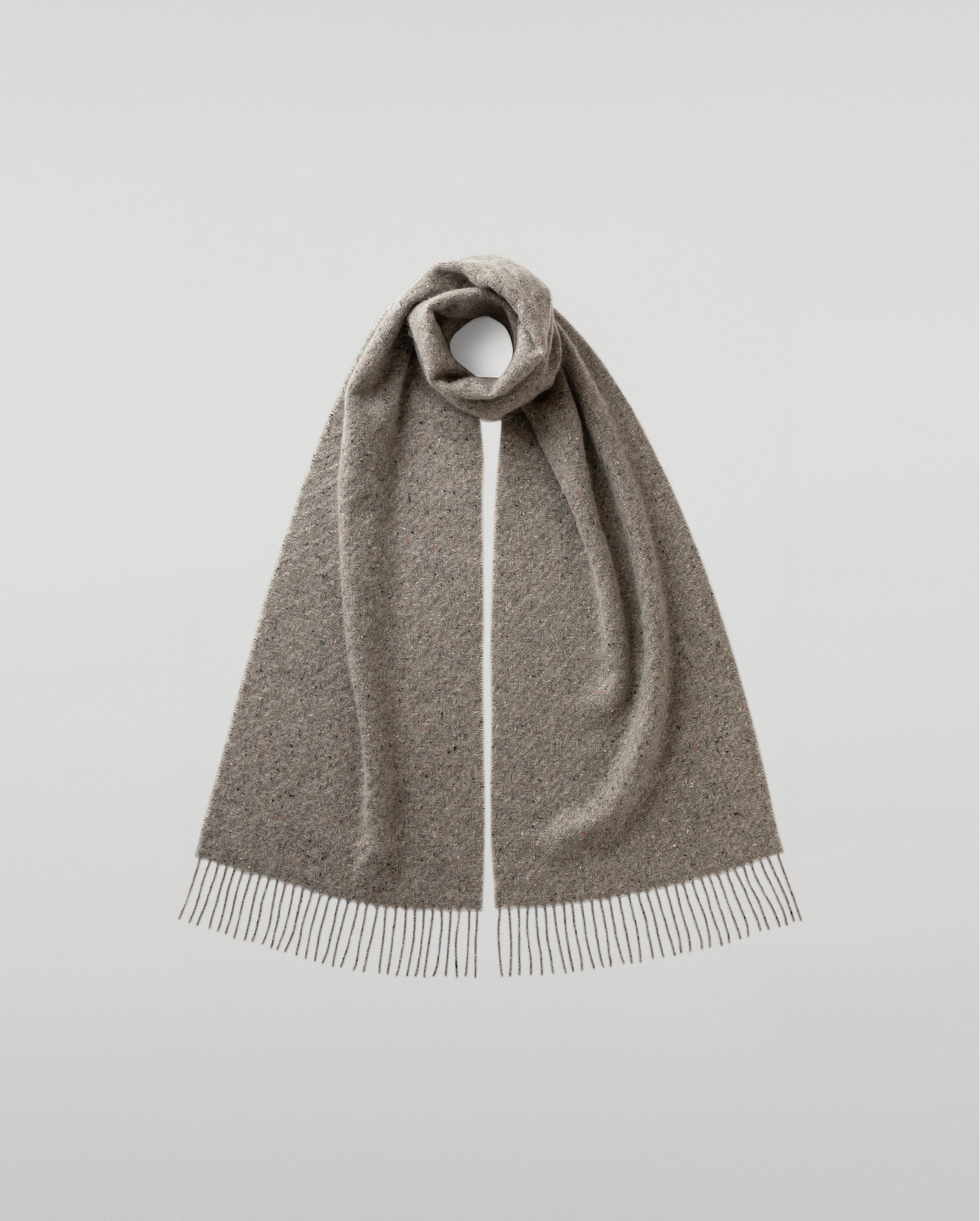 Lofty Twill Grey Cashmere Scarf